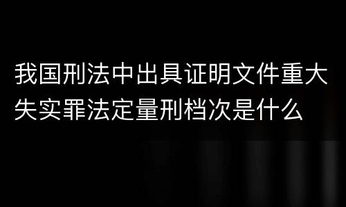 我国刑法中出具证明文件重大失实罪法定量刑档次是什么