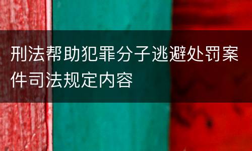 刑法帮助犯罪分子逃避处罚案件司法规定内容