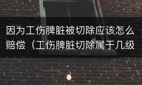 因为工伤脾脏被切除应该怎么赔偿（工伤脾脏切除属于几级伤残大约赔多少钱）