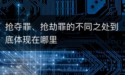 抢夺罪、抢劫罪的不同之处到底体现在哪里