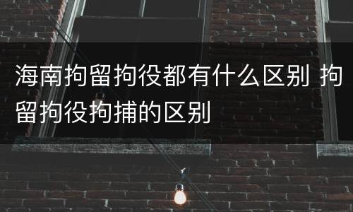 海南拘留拘役都有什么区别 拘留拘役拘捕的区别