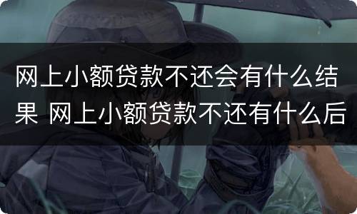 网上小额贷款不还会有什么结果 网上小额贷款不还有什么后果