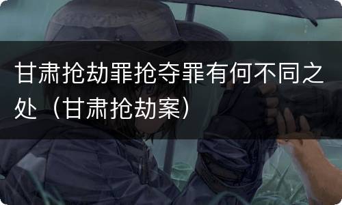 甘肃抢劫罪抢夺罪有何不同之处（甘肃抢劫案）
