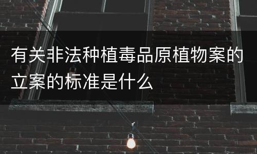有关非法种植毒品原植物案的立案的标准是什么