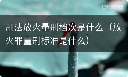刑法放火量刑档次是什么（放火罪量刑标准是什么）