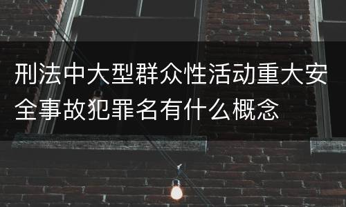 刑法中大型群众性活动重大安全事故犯罪名有什么概念