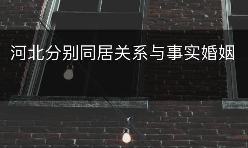 河北分别同居关系与事实婚姻
