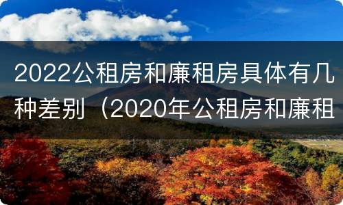 2022公租房和廉租房具体有几种差别（2020年公租房和廉租房的区别）
