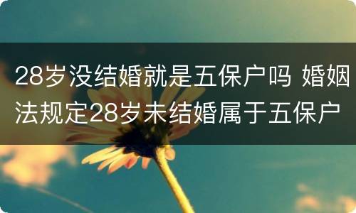 28岁没结婚就是五保户吗 婚姻法规定28岁未结婚属于五保户吗