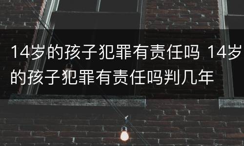 14岁的孩子犯罪有责任吗 14岁的孩子犯罪有责任吗判几年
