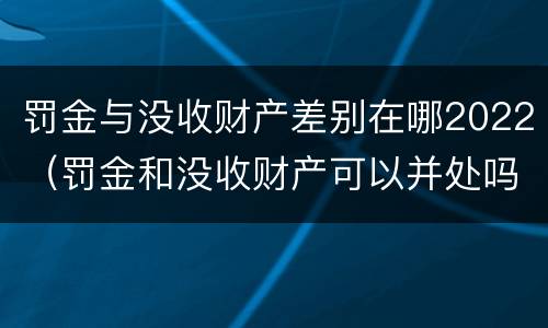 罚金与没收财产差别在哪2022（罚金和没收财产可以并处吗）