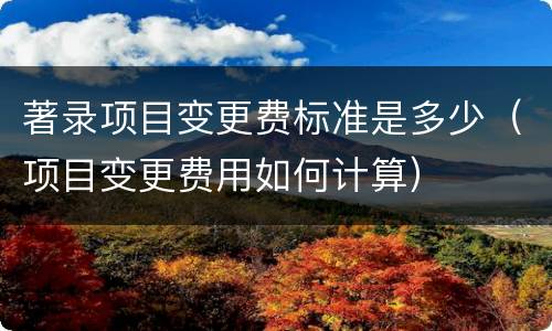 著录项目变更费标准是多少（项目变更费用如何计算）