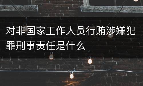 对非国家工作人员行贿涉嫌犯罪刑事责任是什么