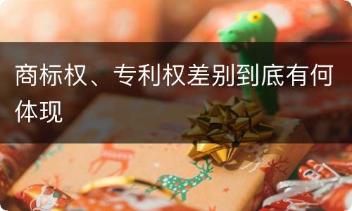 商标权、专利权差别到底有何体现