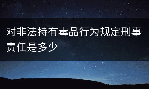 对非法持有毒品行为规定刑事责任是多少