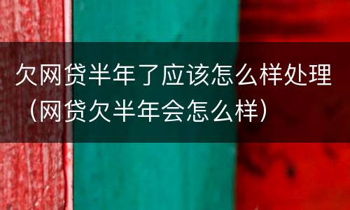 欠网贷半年了应该怎么样处理（网贷欠半年会怎么样）