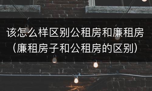 该怎么样区别公租房和廉租房（廉租房子和公租房的区别）