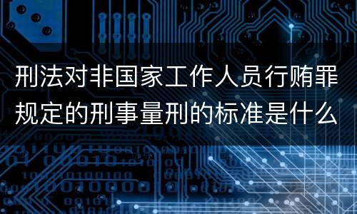 刑法对非国家工作人员行贿罪规定的刑事量刑的标准是什么