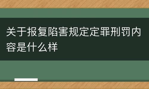 关于报复陷害规定定罪刑罚内容是什么样