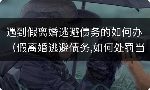 遇到假离婚逃避债务的如何办（假离婚逃避债务,如何处罚当事人）