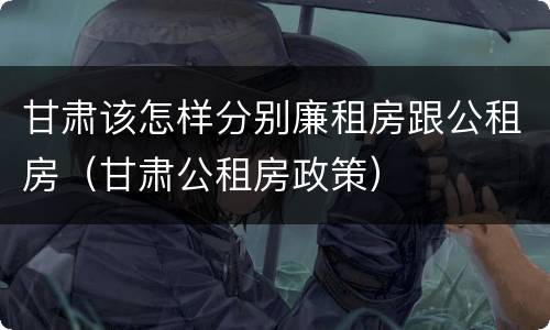 甘肃该怎样分别廉租房跟公租房（甘肃公租房政策）