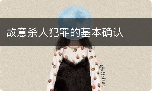 故意杀人犯罪的基本确认