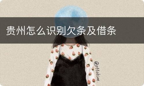 贵州怎么识别欠条及借条