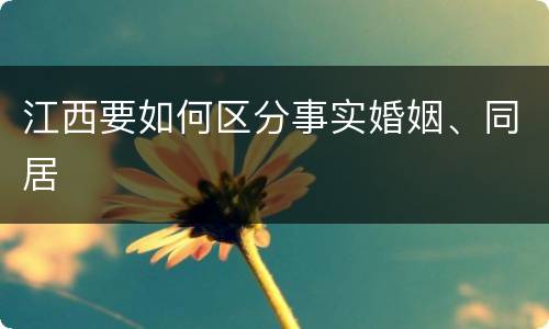 江西要如何区分事实婚姻、同居