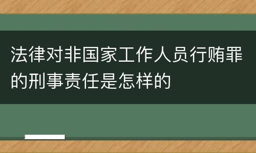 法律对非国家工作人员行贿罪的刑事责任是怎样的