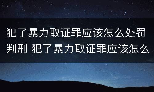 犯了暴力取证罪应该怎么处罚判刑 犯了暴力取证罪应该怎么处罚判刑的人