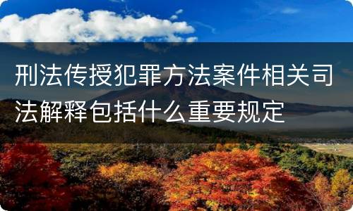 刑法传授犯罪方法案件相关司法解释包括什么重要规定
