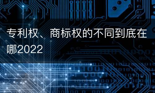 专利权、商标权的不同到底在哪2022
