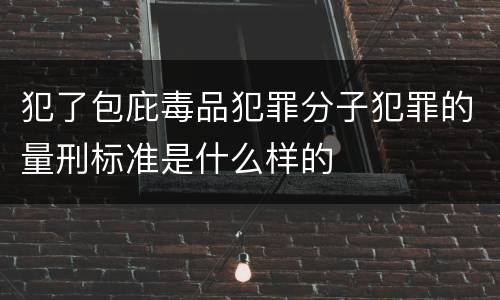 犯了包庇毒品犯罪分子犯罪的量刑标准是什么样的