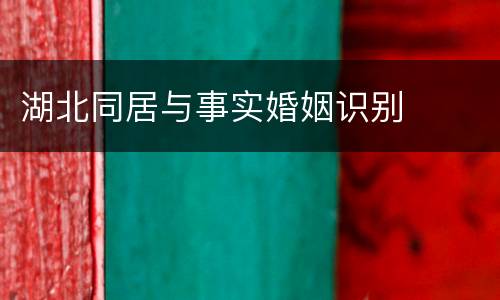 湖北同居与事实婚姻识别