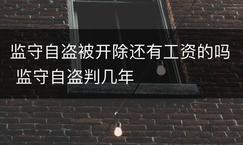 监守自盗被开除还有工资的吗 监守自盗判几年
