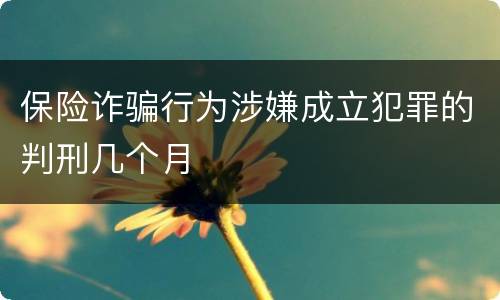 保险诈骗行为涉嫌成立犯罪的判刑几个月