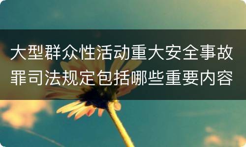 大型群众性活动重大安全事故罪司法规定包括哪些重要内容