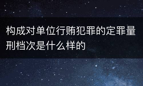 构成对单位行贿犯罪的定罪量刑档次是什么样的