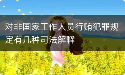 对非国家工作人员行贿犯罪规定有几种司法解释