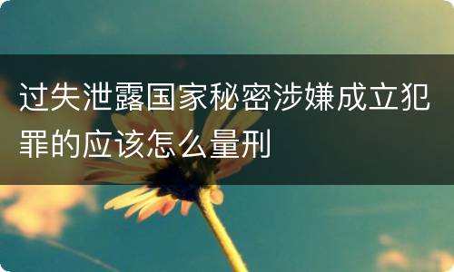 过失泄露国家秘密涉嫌成立犯罪的应该怎么量刑
