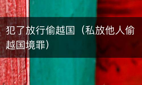 犯了放行偷越国（私放他人偷越国境罪）