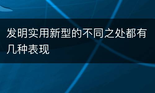 发明实用新型的不同之处都有几种表现