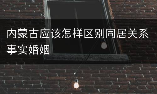 内蒙古应该怎样区别同居关系事实婚姻