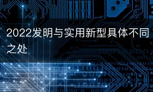 2022发明与实用新型具体不同之处