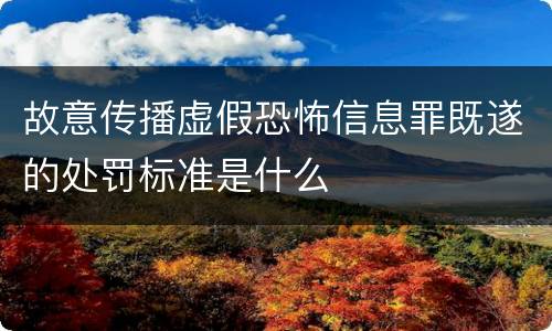 故意传播虚假恐怖信息罪既遂的处罚标准是什么