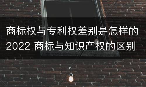 商标权与专利权差别是怎样的2022 商标与知识产权的区别
