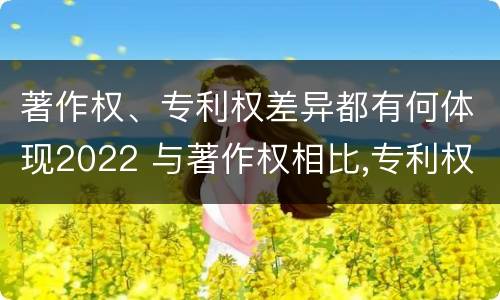 著作权、专利权差异都有何体现2022 与著作权相比,专利权有哪些特征