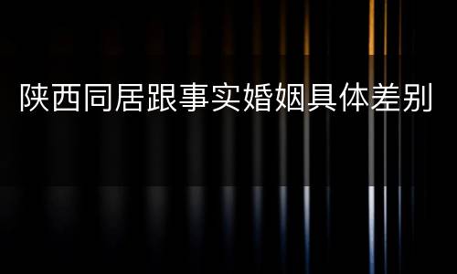 陕西同居跟事实婚姻具体差别