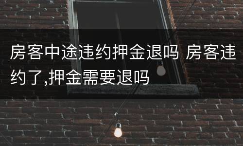 房客中途违约押金退吗 房客违约了,押金需要退吗