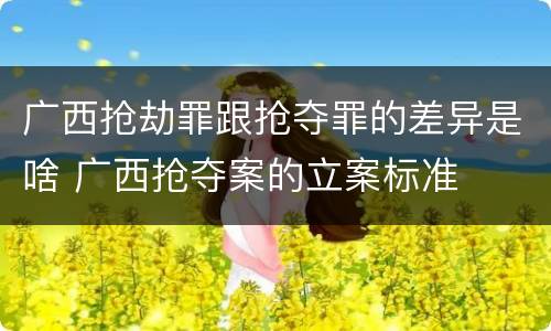 广西抢劫罪跟抢夺罪的差异是啥 广西抢夺案的立案标准